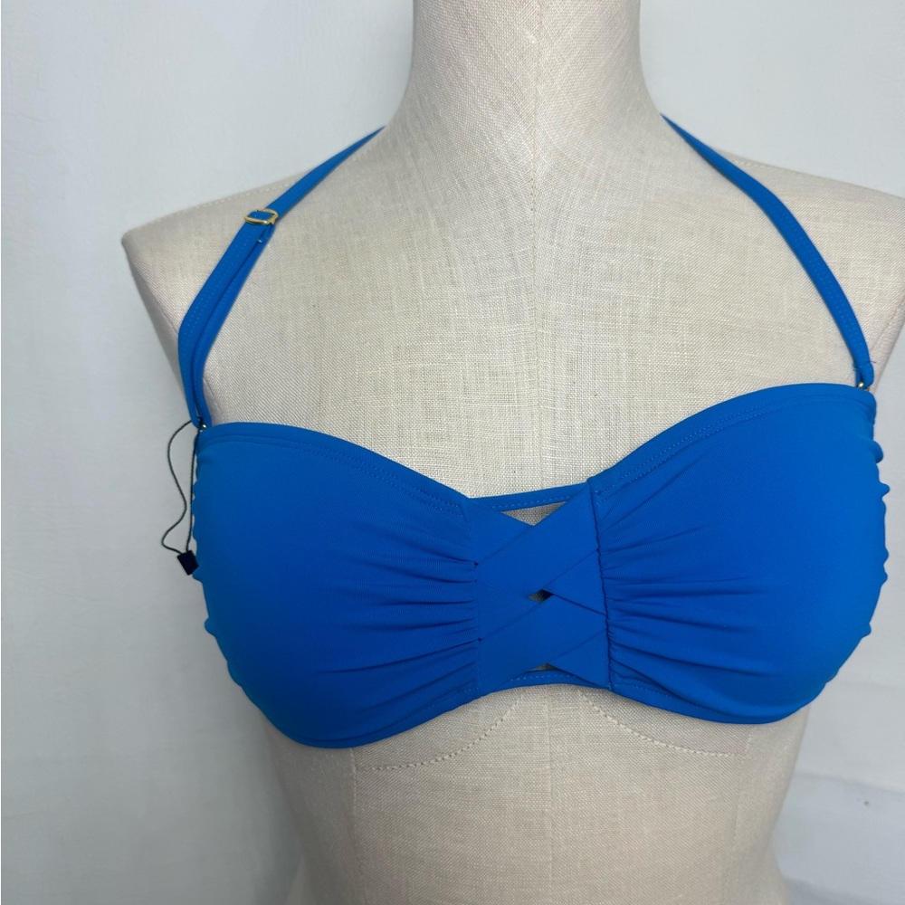 Bleu Rod Beattie Royal Blue Crisscross Bandeau Bikini Top